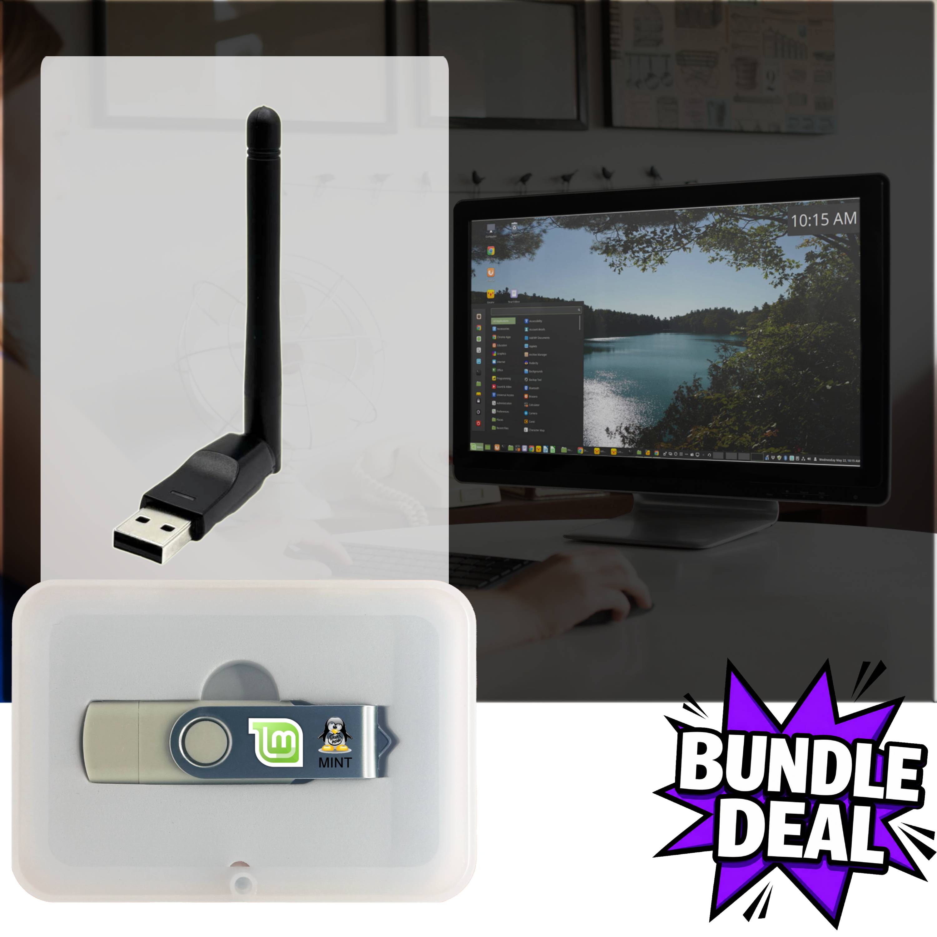 Wi-Fi USB Adapter for Linux (Tails, Ubuntu, Debian, Mint) – Plug & Play 2.4 GHz MT7601U Chipset