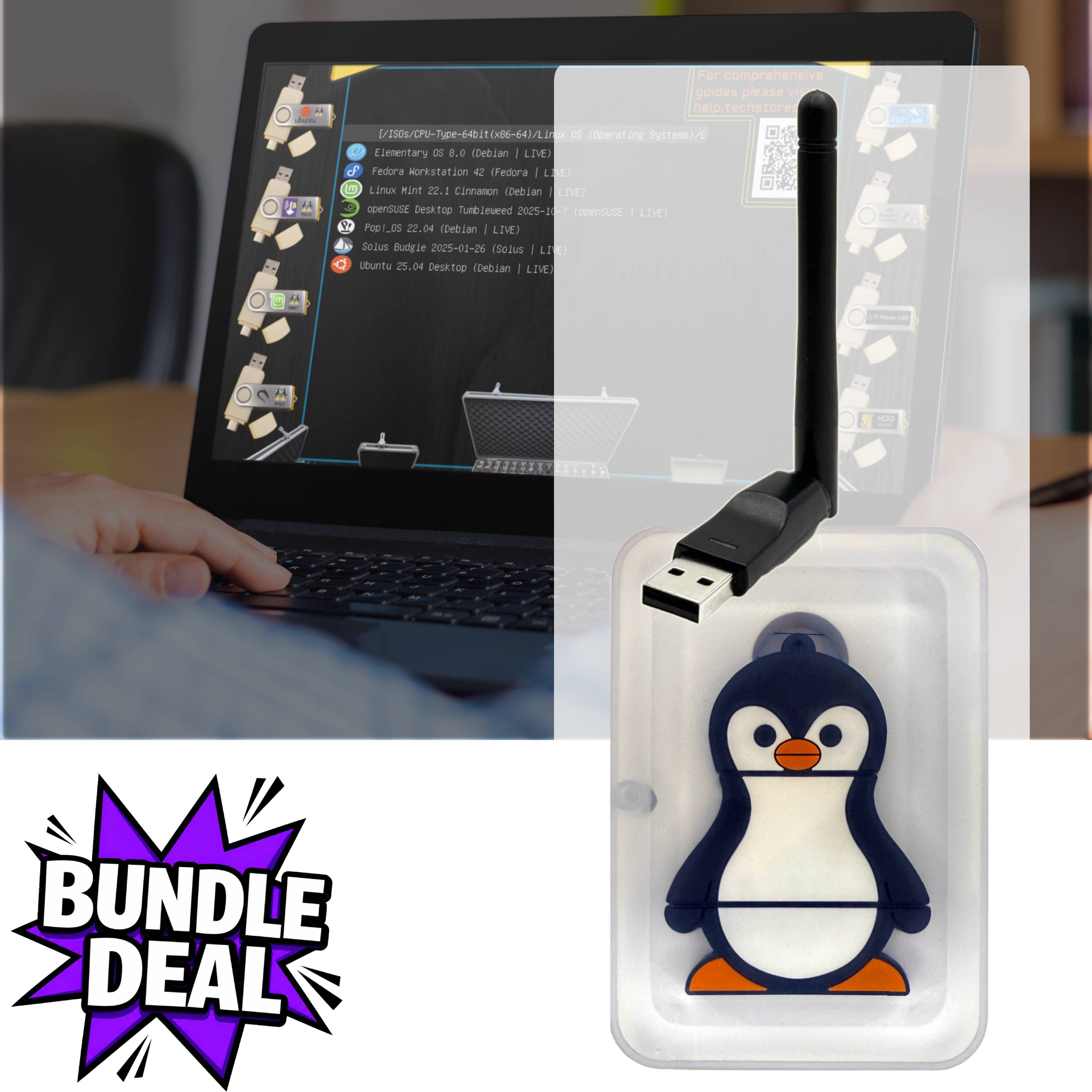 Wi-Fi USB Adapter for Linux (Tails, Ubuntu, Debian, Mint) – Plug & Play 2.4 GHz MT7601U Chipset